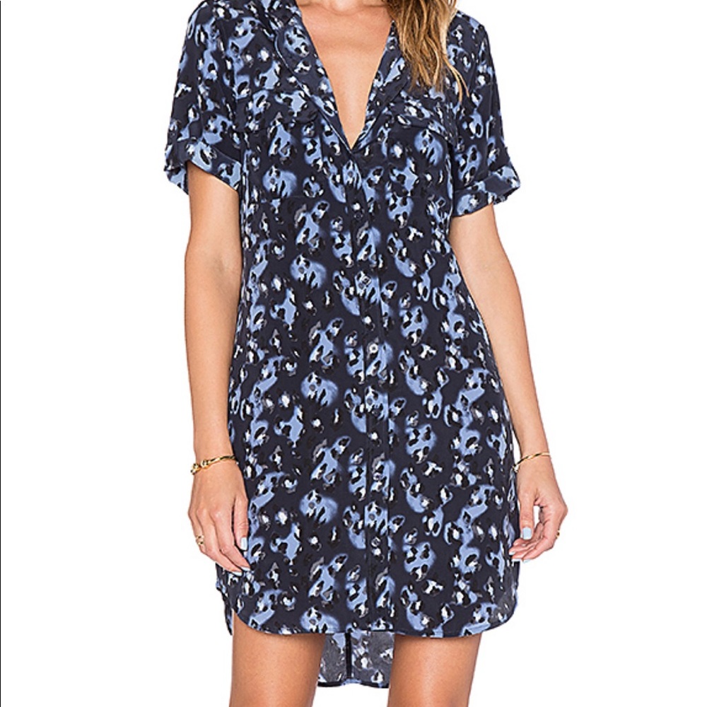[Equipment] 100% Silk Cheetah Print Dress - M